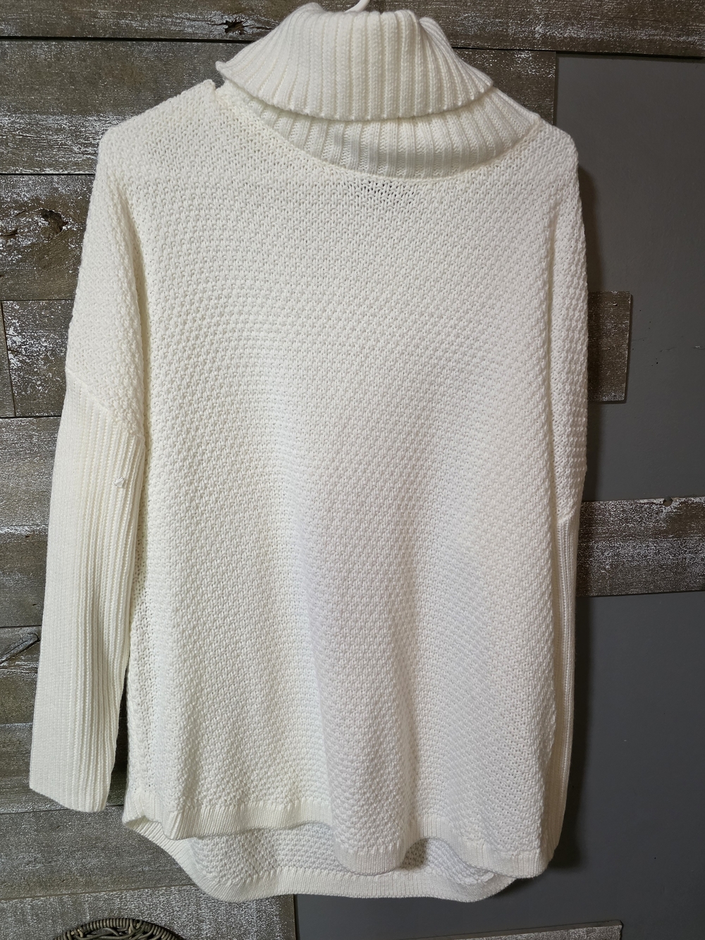 Cozy Cream Ribbed Turtleneck Sweater